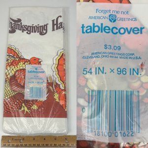 Vtg Happy Thanksgiving American Greetings Paper‎ Tablecloth Tablecover Sealed
